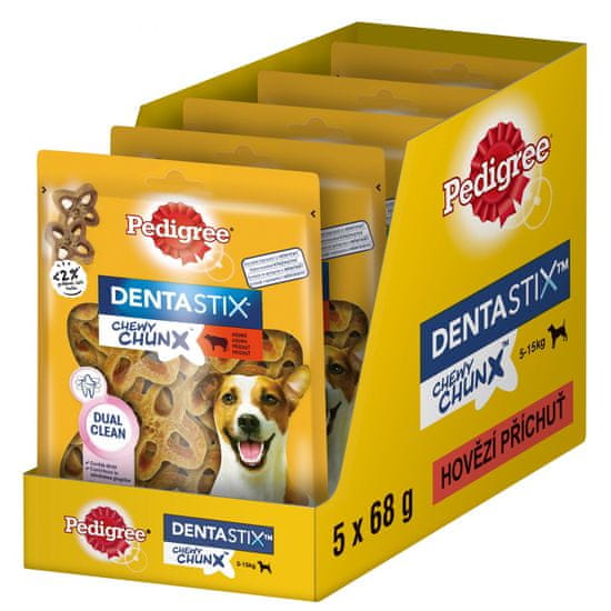 Pedigree DentaStix Chewy Chunx žuvacie dentálne maškrty pre dospelých psov malých plemien 5x68 g
