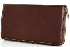 VegaLM Dámska nákupná kožená peňaženka v tmavo hnedej farbe