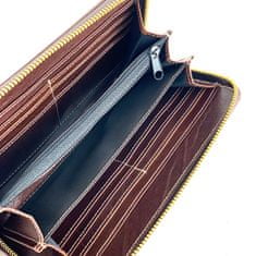 VegaLM Dámska nákupná kožená peňaženka v tmavo hnedej farbe