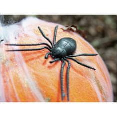Europalms Halloween tekvica v pavúčej sieti s LED lebkou, 25 cm