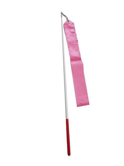 EFFEA Gymnastická stuha + tyčka - tm.růžová