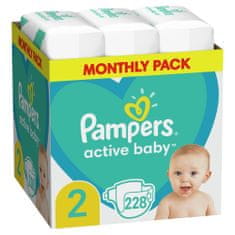 Pampers Active Baby Plienky Veľkosť 2, 228 ks, 4-8 kg