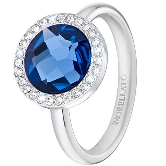 Morellato Oceľový prsteň s modrým kryštálom Essenza SAGX15