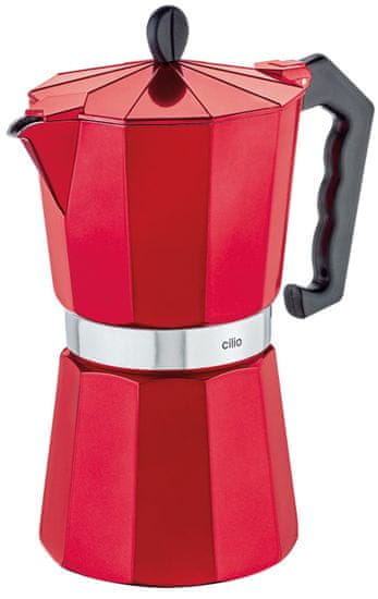 Cilio Varič na espresso CLASSICO 9 šálok metalická červená