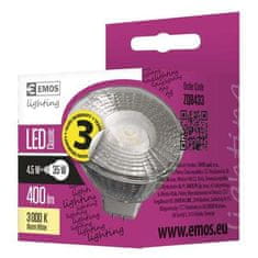 EMOS LED žárovka LED žárovka Classic MR16 4,5W GU5,3 teplá bílá