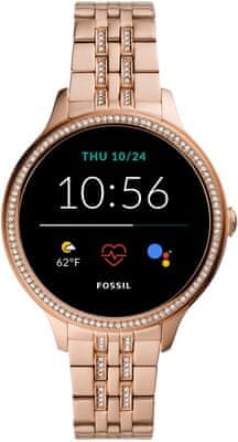 Chytré hodinky Fossil FTW6073 Gen 5E SmartWatch digitálne zobrazenie času certifikácia vodeodolnosť 3 ATM notifikácia z telefónu zdvíhanie hovorov meranie tepu krokomer sledovanie fyzickej aktivity Android iOS dlhá výdrž batérie smartwatch Wear OS Google Fit AMOLED displej Gorilla Glass monitoring spánku