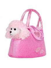 PLAYTO Detská plyšová hračka Pes v kabelke ružovej farby