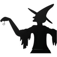 Europalms Kovová silueta čarodejnice s metlou, čierna, 140 cm
