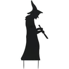 Europalms Kovová silueta čarodejnice s lyžicou, čierna, 110 cm