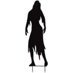 Europalms Kovová silueta zombie ženy, čierna, 135 cm