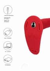 Shots Toys Shots Ouch Vibrating Silicone Strap-On-Adjustable red pripínací penis vibračný