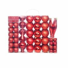 Timeless Tools  Sada 112 ks ozdôb na vianočný stromček, rôzne farby, červená