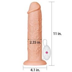 Lovetoy LoveToy Realistic Long Vibrating Dildo 11" (27 cm), vibračné dildo s prísavkou