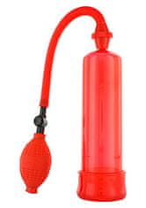Seven Creations Penis Enlarger Red, vákuová pumpa s stláčacími balónikom 19x3,5 cm