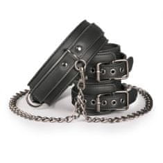 Easytoys EasyToys Leather Collar With Handcuffs kožený set obojok a putá