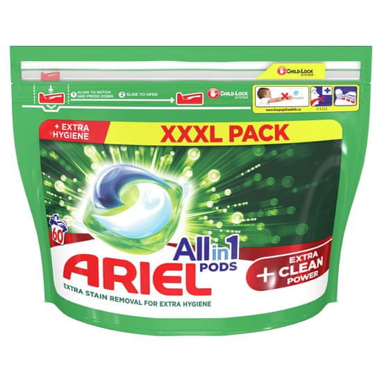 Ariel All-In-1 PODs + Extra Clean Power Kapsule Na Pranie, 60 Praní