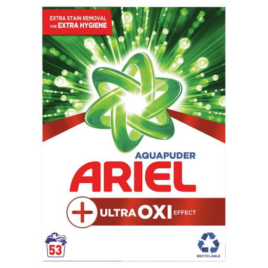 Ariel AquaPuder OXI Extra Hygiene Prací Prášok 53 Praní