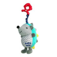 Baby Mix Detská plyšová hračka s hracím strojčekom a klipom Ježko modro-sivý