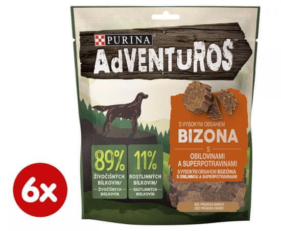 Adventuros s bizónom a brusnicovou šťavou 6x90 g EXPIRÁCIA 1.12.2022