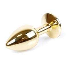 Boss Series Boss Series Jewellery Gold Plug LIGHT BLUE - zlatý análny kolík s drahokamom 7 x 2,7 cm