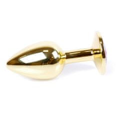 Boss Series Boss Series Jewellery Gold Plug GREEN - zlatý análny kolík s drahokamom 7 x 2,7 cm