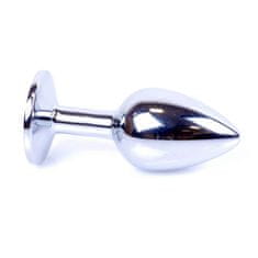 Boss Series Boss Series Jewellery Silver Plug PINK - strieborný análny kolík s drahokamom 7 x 2,7 cm