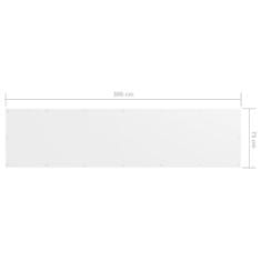 Vidaxl Balkónová markíza, biela 75x300 cm, oxfordská látka
