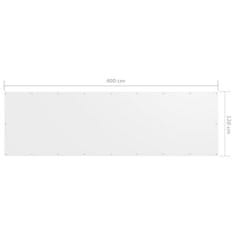 Vidaxl Balkónová markíza, biela 120x400 cm, oxfordská látka