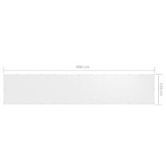 Vidaxl Balkónová markíza, biela 120x600 cm, oxfordská látka