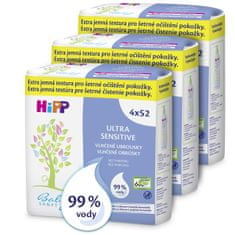 HiPP Babysanft Vlhčené utierky Ultra Sensitive, 3x (4x52ks)