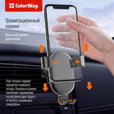 ColorWay Držiak do auta ColorWay Metallic gravity pre smartfóny