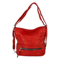 Romina & Co. Bags Moderný dámsky koženkový kabelko batoh, červený
