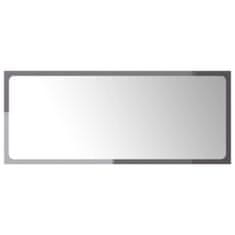 Vidaxl Kúpeľňové zrkadlo lesklé sivé 90x1,5x37 cm drevotrieska