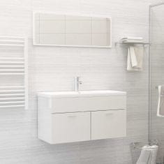Vidaxl 2-dielna súprava kúpeľňového nábytku lesklá biela drevotrieska