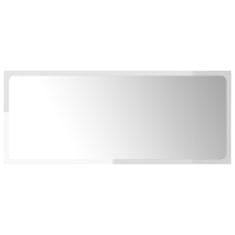 Vidaxl Kúpeľňové zrkadlo lesklé biele 90x1,5x37 cm drevotrieska