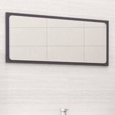 Vidaxl Kúpeľňové zrkadlo lesklé sivé 80x1,5x37 cm drevotrieska