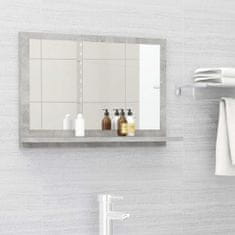 Vidaxl Kúpeľňové zrkadlo, betónovo sivé 60x10,5x37 cm, drevotrieska