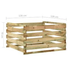 Vidaxl Latkový záhradný kompostér 120x120x70 cm impregnované borovicové drevo