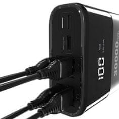 DUDAO K8Max Power Bank 4x USB 30000mAh 4A, biela