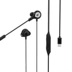 Havit GE05 herné slúchadlá do uší USB-C, čierne