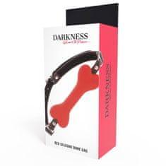 Darkness Darkness Bone Gag Silicone Red, červený roubík v tvare psej kosti 14,8 x 2,5 cm