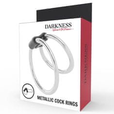 Darkness Darkness Double Metal Penis Ring, dvojitý erekčný krúžok na penis a semenníky, kovový