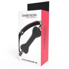 Darkness Darkness Bone Gag Silicone Black, čierny roubík v tvare psej kosti 14,8 x 2,5 cm