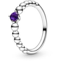 Pandora Strieborný prsteň pre ženy narodené vo februári 198867C03 (Obvod 54 mm)