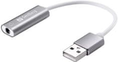Sandberg Headset USB converter, adaptér 3,5m m jack na USB, biela/strieborná