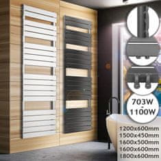 shumee Kúpeľňový radiátor 1500 x 450 mm, biely