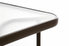 Greatstore Záhradný stolík so sklenenou doskou 110 x 60 x 72 cm