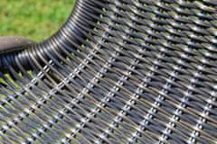 Greatstore Záhradná ratanová stolička Bistro - čierna s hnedou štruktúrou