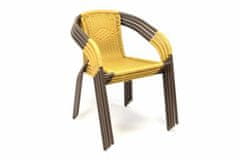 Greatstore Sada 4 kusov záhradných stoličiek s polyratanovým výpletom – béžová