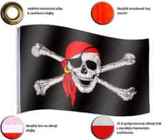Greatstore Pirátska vlajka Jolly Roger - 120 cm x 80 cm